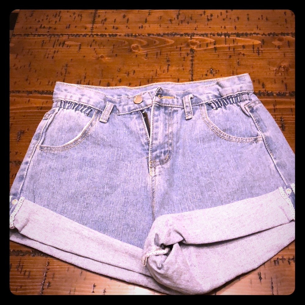 Roll-Up Hem Denim Shorts